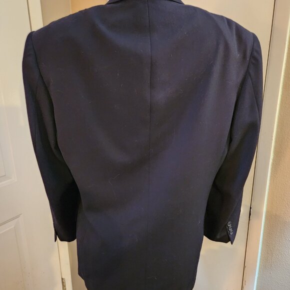 Evan Picone Mens Navy Blue 100% Wool Sport Coat Suit Jacket Blazer Sz 40 READESC - Picture 3 of 14